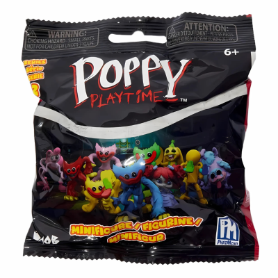 Pacote plástico preto Poppy Playtime com minifiguras coloridas
