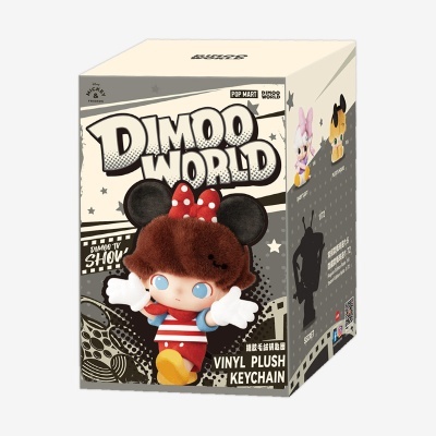Caixa de chaveiro Dimoo World com personagem Mickey & Friends vestido em vermelho e branco