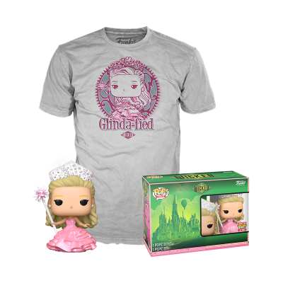 Conjunto produto Funko t-shirt cinza e boneca princesa cor-de-rosa com caixa