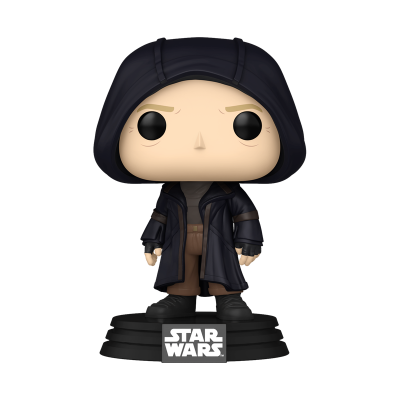Figura Funko Pop Rasmus de Star Wars com sobretudo preto e capuz
