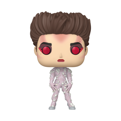 Boneco Funko Pop com roupa cor-de-rosa e pérolas