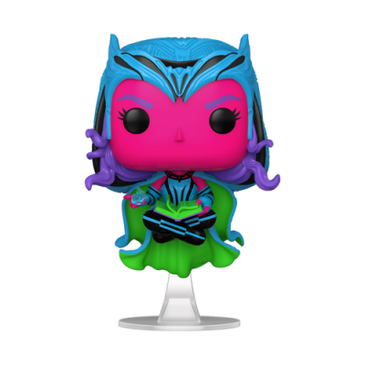 Figura Funko Pop colorida com base transparente