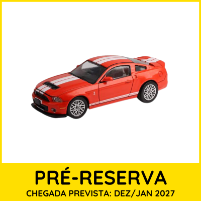 Miniatura de carro desportivo vermelho com riscas brancas e jantes prateadas