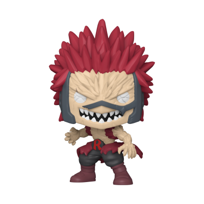 Figura Funko Pop personagem cabelo vermelho e roupa preta e vermelha