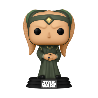 Figura Funko Pop Star Wars com túnica verde e joia dourada