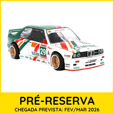 Miniatura de carro de corrida branco com decoração 7 ELEVEN e número 29