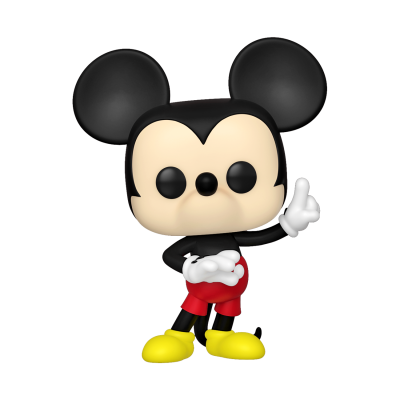 Figura Funko Pop de Mickey Mouse com calções vermelhos e sapatos amarelos