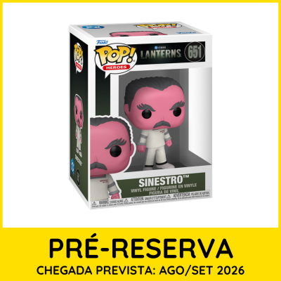 Figura de vinil Pop! Heroes Lanterns Sinestro na embalagem