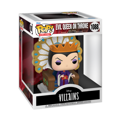 Figura Funko Pop Deluxe Evil Queen on Throne da Disney Villains numa caixa com janela transparente