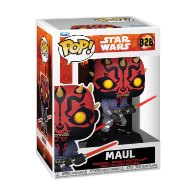 Funko Pop Star Wars Maul vinil com sabre de luz vermelho na caixa