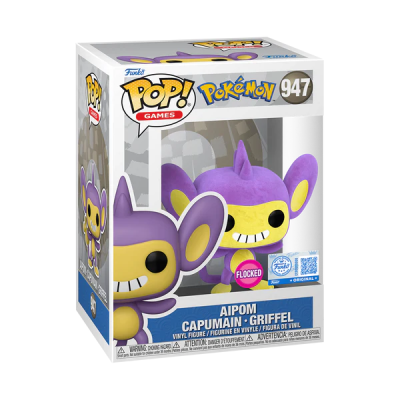 Figura Funko Pop! Pokémon Aipom nº 947 em caixa com janela transparente