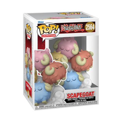 Figura Funko Pop Scapegoat Yu-Gi-Oh! colorida em embalagem com janela