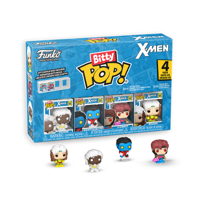 Caixa azul Funko Pop! Bitty X-Men com 4 bonecos em vinil