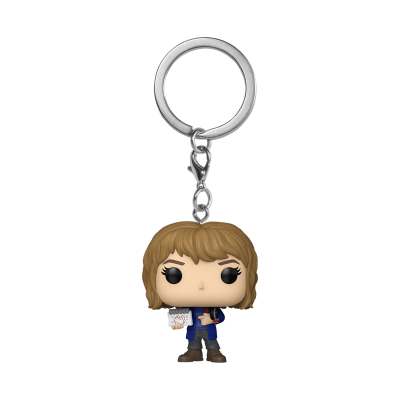 Chaveiro Funko Pop com personagem e detalhes em azul e castanho