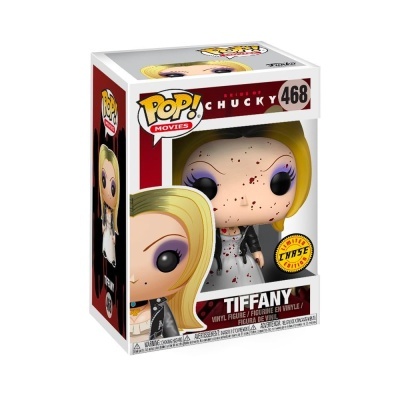 Figura em vinil Tiffany da coleção Pop! Movies número 468 numa caixa transparente