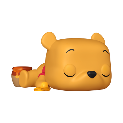 Figura de vinil amarelo em forma de urso com pote de mel