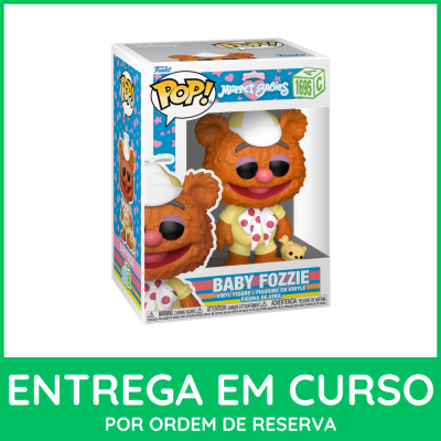 Figurinha Funko POP! Baby Fozzie da coleção Muppet Babies embalada em caixa