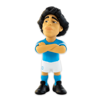 Figura de ação de futebolista com roupa azul e branca, número 10 nos calções.