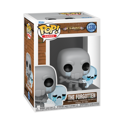 Funko Pop! The Forgotten de vinil em caixa com fundo de tijolos e número 1338