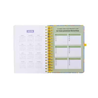 agenda 2028 aberta com calendário e página para contactos