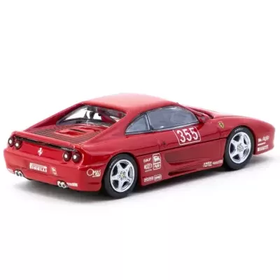 Miniatura de carro desportivo vermelho Ferrari com decoração de corrida