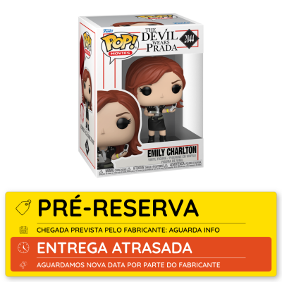 Boneco Funko Pop! Emily Charlton do filme The Devil Wears Prada na embalagem com rótulo de pré-reserva