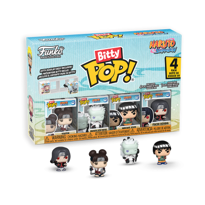 Caixa Funko Bitty Pop! 4 figuras Naruto Shippuden com Tenten, Madara, Might Guy e Itachi Uchiha
