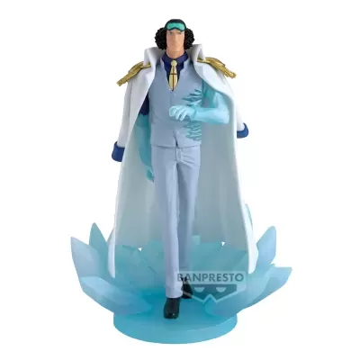 Figura de ação Banpresto personagem de fato azul claro e casaco branco com base azul