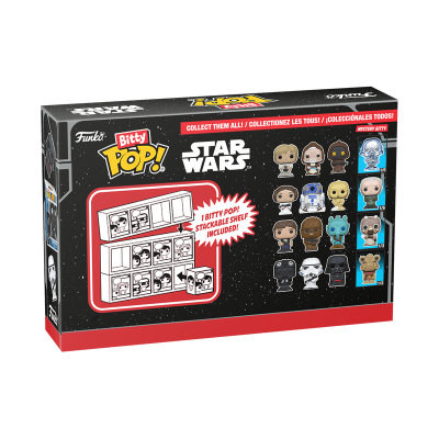 Caixa Funko Pop! Star Wars com várias figuras e expositor empilhável