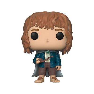 Figura Funko Pop de personagem com capa cinzenta e cachimbo