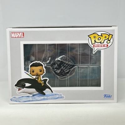 Caixa Funko Pop! Rides Marvel com figura de personagem montado numa orca