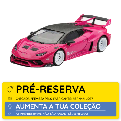 Miniatura de carro desportivo cor rosa e preto sobre fundo branco