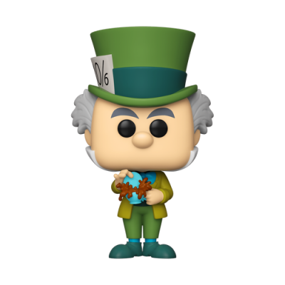 Figura Funko Pop do Chapeleiro Louco com chapéu verde e faixa azul escura