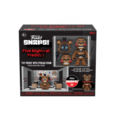 Caixa do conjunto Funko SNAPS Five Nights at Freddy's Toy Freddy com peças intercambiáveis