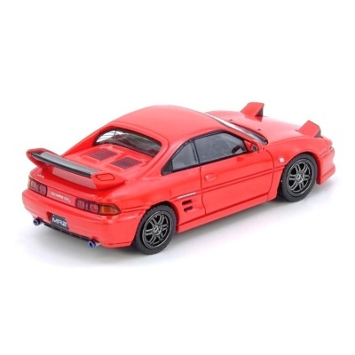 Miniatura de carro desportivo Toyota MR2 vermelho com spoiler preto