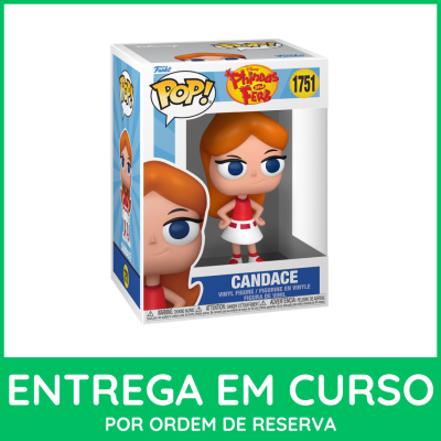 Figura Funko Pop Candace da série Phineas and Ferb na embalagem original.