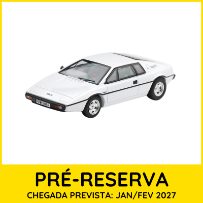 Miniatura de carro desportivo branco Lotus Esprit SE com detalhes pretos e matrícula PPW 306R