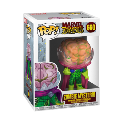Figura Funko Pop! Zombie Mysterio Marvel Zombies nº 660 na caixa