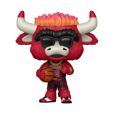 Figura colecionável do mascote Chicago Bulls com bola de basquetebol