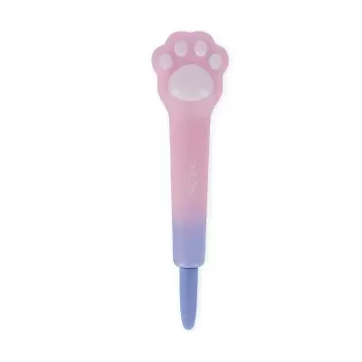 Caneta de gel com formato de pata de gato em silicone, cores rosa e azul