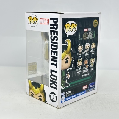 Caixa da coleção Funko Pop! Marvel Loki com personagem e número 1066