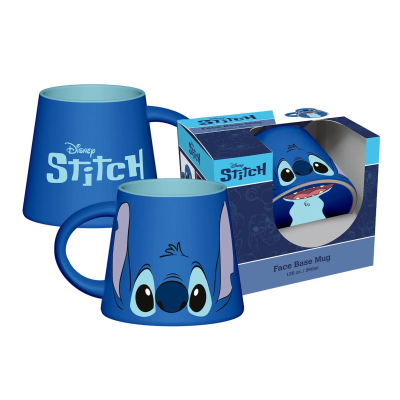 Conjunto de canecas Disney Stitch azuis com rosto da personagem e embalagens correspondentes