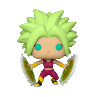 Boneca Funko Pop com cabelo verde e escudos verdes