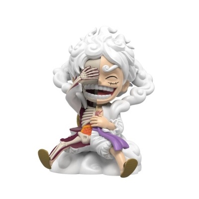 Figura colecionável com metade do corpo esqueleto e órgãos internos