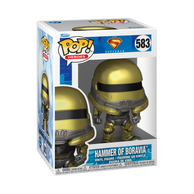 Figura Funko Pop! 583 Hammer of Boravia com capacete dourado na caixa original.