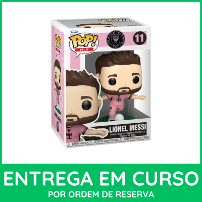 Figura Funko Pop! de Lionel Messi do Inter Miami na embalagem