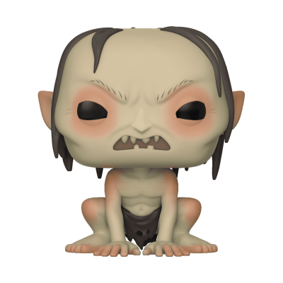 Figura de personagem colecionável estilo Funko Pop em posição agachada com pele esverdeada e olhos pretos.