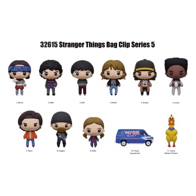 Pins Stranger Things Série 5 com personagens e carrinha azul Squawk