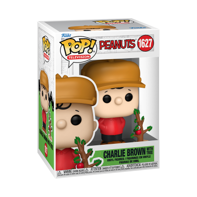 Figura de vinil de Charlie Brown com árvore na embalagem POP! TELEVISION PEANUTS 1627