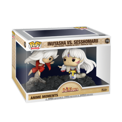 Conjunto Funko Pop Anime Moments Inuyasha vs Sesshomaru com duas figuras de vinil em caixa